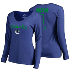 Vancouver Canucks 2018 Fanatics Mother's Day Number 1 Mom long sleeve T-Shirt Royal