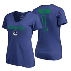 Vancouver Canucks 2018 Fanatics Mother's Day Number 1 Mom T-Shirt Royal