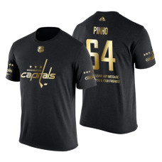 Washington Capitals Brian Pinho Gold Limited with Message T-Shirt Black