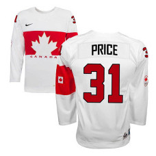 Youth Canada Team Carey Price #31 White Home Premier Olympic Jersey