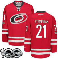 Carolina Hurricanes #21 Lee Stempniak Red 2017 Anniversary Patch Player Jersey