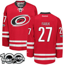 Carolina Hurricanes #27 Justin Faulk Red 2017 Anniversary Patch Player Jersey