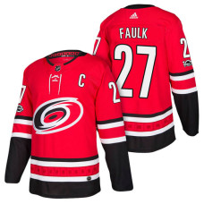 Carolina Hurricanes #27 Justin Faulk Red 2018 New Season Home Authentic Jersey