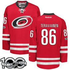 Carolina Hurricanes #86 Teuvo Teravainen Red 2017 Anniversary Patch Player Jersey