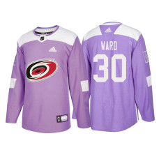 Carolina Hurricanes #30 Cam Ward Purple 2018 Adidas Authentic Hockey Fights Cancer Jersey