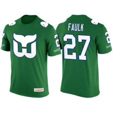 Carolina Hurricanes Green Justin Faulk #27 New Season Throwback Player T-shirt Mitchell & Ness