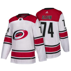 Carolina Hurricanes #74 Jaccob Slavin White 2018 New Season Team Road Jersey