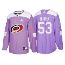 Carolina Hurricanes #53 Jeff Skinner Purple 2018 Adidas Authentic Hockey Fights Cancer Jersey