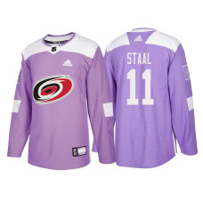 Carolina Hurricanes #11 Jordan Staal Purple 2018 Adidas Authentic Hockey Fights Cancer Jersey