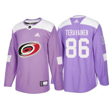 Carolina Hurricanes #86 Teuvo Teravainen Purple 2018 Adidas Authentic Hockey Fights Cancer Jersey