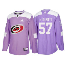 Carolina Hurricanes #57 Trevor Van Riemsdyk Purple 2018 Adidas Authentic Hockey Fights Cancer Jersey