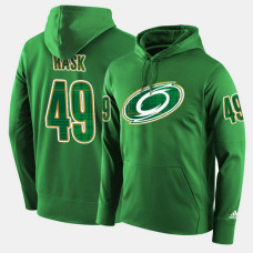 Carolina Hurricanes #49 Victor Rask Green St. Patrick Day Pullover Hoodie