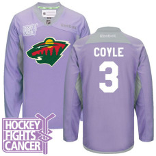 Charlie Coyle Minnesota Wild #3 Purple Hockey Fights Cancer Jersey