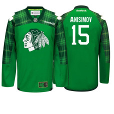 Chicago Blackhawks #15 Artem Anisimov Kelly Green Patty's Pride St. Patrick's Day Jersey