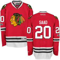 Chicago Blackhawks #20 Brandon Saad Red Anniversary Patch Reebok Home Premier Jersey