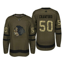 Chicago Blackhawks #50 Corey Crawford Camo Salute To Service Jersey