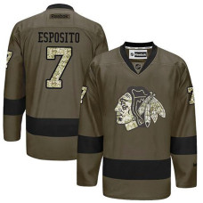 Chicago Blackhawks Tony Esposito #7 Green Camo Player Jersey