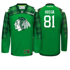 Chicago Blackhawks #81 Marian Hossa Kelly Green Patty's Pride St. Patrick's Day Jersey