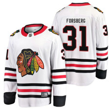 Chicago Blackhawks #31 White Breakaway Anton Forsberg Jersey