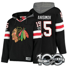 Chicago Blackhawks #15 Artem Anisimov Black Anniversary Classic Patch Hoodie