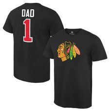 Chicago Blackhawks Black Number One Dad T-Shirt