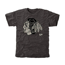 Chicago Blackhawks Black Rink Warrior Tri-Blend T-Shirt