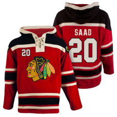 Chicago Blackhawks #20 Brandon Saad Red Throwback Pullover Hoodie