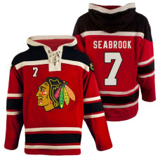 Chicago Blackhawks #7 Brent Seabrook Red Throwback Pullover Hoodie