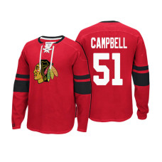 Chicago Blackhawks #51 Brian Campbell Red Player Centre Pullover Hoodie