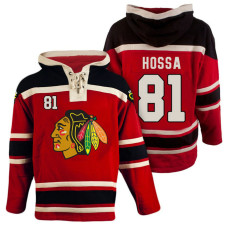 Chicago Blackhawks #81 Marian Hossa Red Throwback Pullover Hoodie