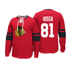 Chicago Blackhawks #81 Marian Hossa Red Player Centre Pullover Hoodie