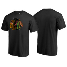 Chicago Blackhawks Black Crew Neck Midnight Mascot Team T-shirt