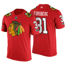 Chicago Blackhawks #31 Anton Forsberg Red Adidas Player T-shirt