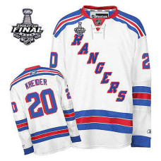 New York Rangers Chris Kreider #20 White 2014 Stanley Cup Away Jersey