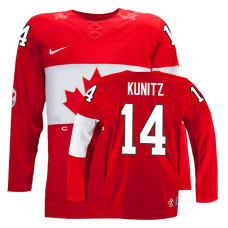 Women's Canada Team Chris Kunitz #14 Red Away Premier Olympic Jersey