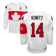 Women's Canada Team Chris Kunitz #14 White Home Premier Olympic Jersey