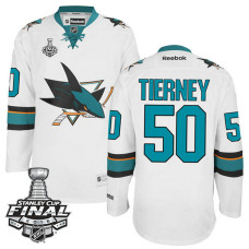 San Jose Sharks Chris Tierney #50 White 2016 Stanley Cup Away Champions Jersey