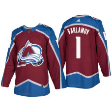 Colorado Avalanche #1 Semyon Varlamov Burgundy Season Home With Jersey 2022 Stanley Cup Champions Patch