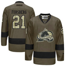 Colorado Avalanche Peter Forsberg #21 Green Camo Player With Jersey 2022 Stanley Cup Champions Patch