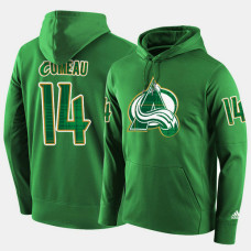 Colorado Avalanche #14 Blake Comeau Green St. Patrick Day Pullover Hoodie