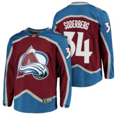 Colorado Avalanche #34 Breakaway Fanatics branded Carl Soderberg With Jersey 2022 Stanley Cup Champions Patch Burgundy