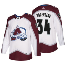 Colorado Avalanche #34 Carl Soderberg White New Season Team Road With Jersey 2022 Stanley Cup Champions Patch