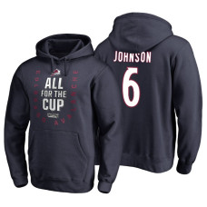 Colorado Avalanche #6 Erik Johnson Navy 2018 Stanley Cup Playoffs Hoodie Hoodie