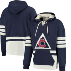 Colorado Avalanche Navy Blue Fleece Lace Pullover Hoodie