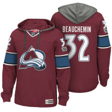 Colorado Avalanche #32 Francois Beauchemin Maroon Anniversary Classic Patch Hoodie