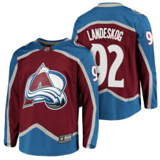 Colorado Avalanche #92 Breakaway Fanatics branded Gabriel Landeskog With Jersey 2022 Stanley Cup Champions Patch Burgundy