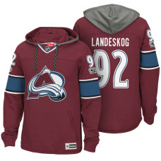 Colorado Avalanche #92 Gabriel Landeskog Maroon Anniversary Classic Patch Hoodie