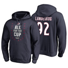 Colorado Avalanche #92 Gabriel Landeskog Navy 2018 Stanley Cup Playoffs Hoodie Hoodie