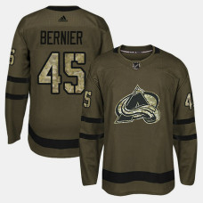 Colorado Avalanche #45 Camo Salute To Service Jonathan Bernier With Jersey 2022 Stanley Cup Champions Patch