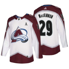 Colorado Avalanche #29 Nathan MacKinnon White New Season Team Road With Jersey 2022 Stanley Cup Champions Patch